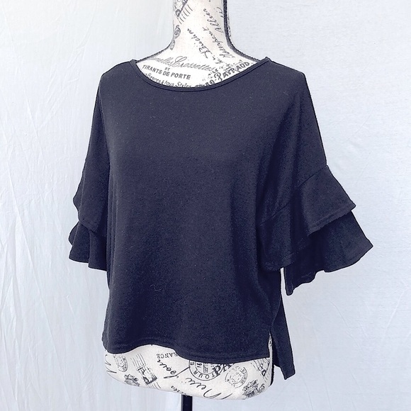 Mind Code Ruffle Sleeve Sweater - Picture 2 of 3